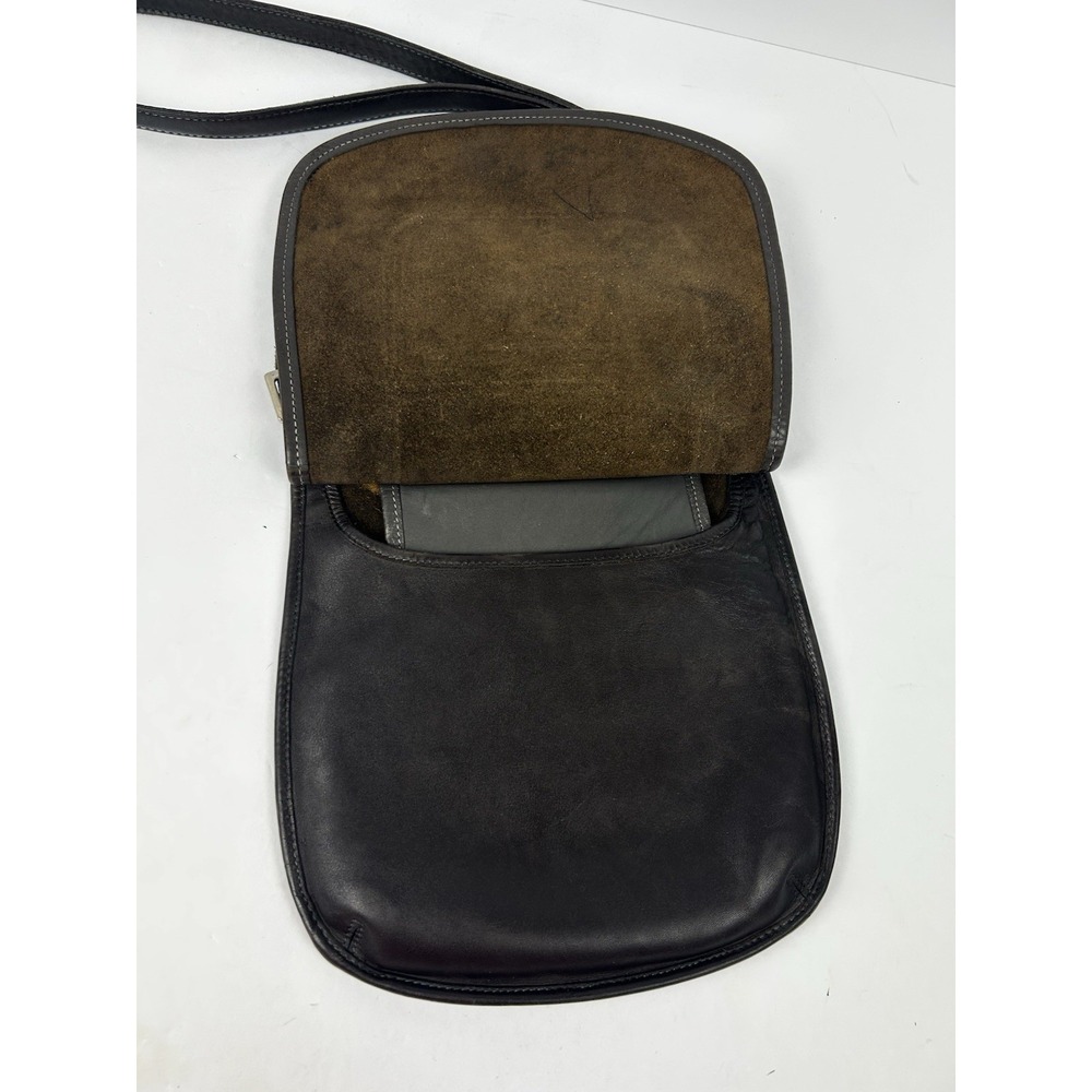 Vintage Coach Bag 9135 Small Hippie Flap Bag Dk Brown/black - Picture 5 of 11